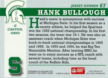 2003 TK Legacy Michigan State Spartans #F6 Hank Bullough Back