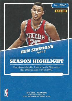2017 Panini National Convention #BK40 Ben Simmons Back