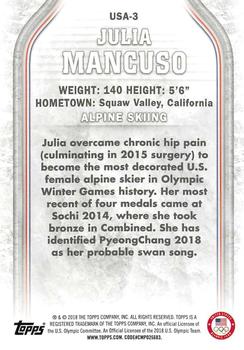 2018 Topps U.S. Olympic & Paralympic Team Hopefuls #USA-3 Julia Mancuso Back