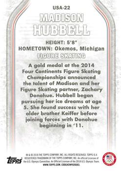 2018 Topps U.S. Olympic & Paralympic Team Hopefuls #USA-22 Madison Hubbell Back