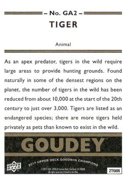 2017 Upper Deck Goodwin Champions - Goudey Animals #GA2 Tiger Back