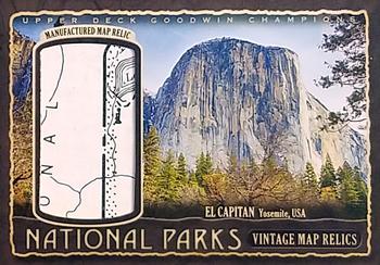2017 Upper Deck Goodwin Champions - National Parks Vintage Map Relics #NP-2 Yosemite - El Capitan Front