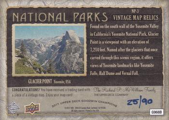 2017 Upper Deck Goodwin Champions - National Parks Vintage Map Relics #NP-3 Yosemite - Glacier Point Back
