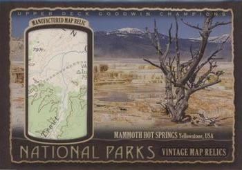 2017 Upper Deck Goodwin Champions - National Parks Vintage Map Relics #NP-10 Yellowstone - Mammoth Hot Springs Front