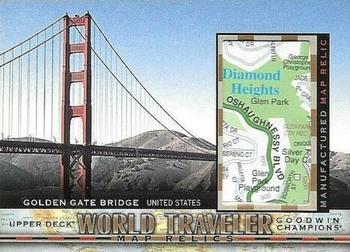 2017 Upper Deck Goodwin Champions - World Traveler Map Relics #WT-16 Golden Gate Bridge, USA Front