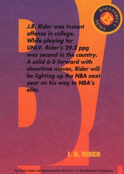 1993 Ballstreet News #NNO J.R. Rider Back