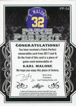2017 Leaf Q - Patch Perfect Silver Spectrum #PP-KM2 Karl Malone Back