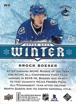 2017 Upper Deck Winter #W9 Brock Boeser Back