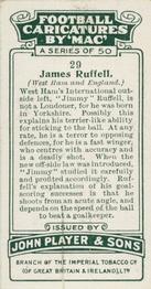 1927 Player's Football Caricatures By Mac #29 James Ruffell Back