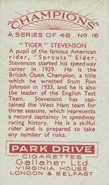 1934 Gallaher Champions #16 Tiger Stevenson Back