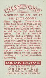 1934 Gallaher Champions #47 Joyce Cooper Back