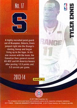 2017 Panini Syracuse Orange #17 Tyler Ennis Back
