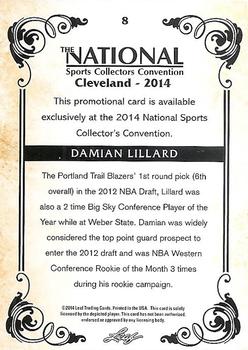 2014 Leaf National Sports Collectors Convention VIP #8 Damian Lillard Back