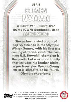 2018 Topps U.S. Olympic & Paralympic Team Hopefuls - Bronze #USA-5 Steven Nyman Back