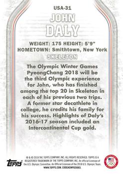 2018 Topps U.S. Olympic & Paralympic Team Hopefuls - Bronze #USA-31 John Daly Back