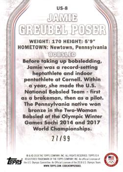 2018 Topps U.S. Olympic & Paralympic Team Hopefuls - U.S. Flag #US-8 Jamie Greubel Poser Back