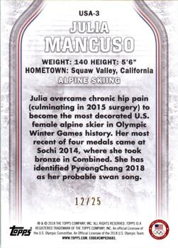 2018 Topps U.S. Olympic & Paralympic Team Hopefuls - Gold #USA-3 Julia Mancuso Back