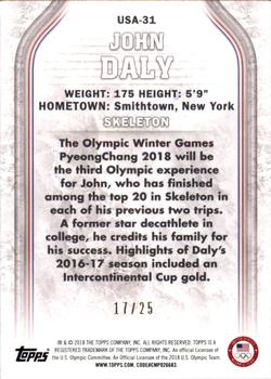 2018 Topps U.S. Olympic & Paralympic Team Hopefuls - Gold #USA-31 John Daly Back
