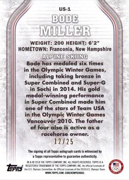 2018 Topps U.S. Olympic & Paralympic Team Hopefuls - Autographs U.S. Flag #USA-1 Bode Miller Back