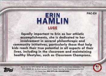 2018 Topps U.S. Olympic & Paralympic Team Hopefuls - For Pride and Country #PAC-EH Erin Hamlin Back