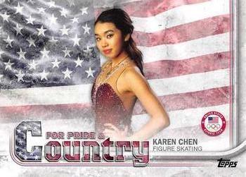 2018 Topps U.S. Olympic & Paralympic Team Hopefuls - For Pride and Country #PAC-KC Karen Chen Front