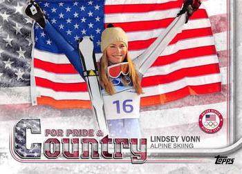 2018 Topps U.S. Olympic & Paralympic Team Hopefuls - For Pride and Country #PAC-LV Lindsey Vonn Front