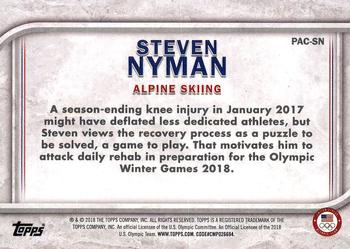 2018 Topps U.S. Olympic & Paralympic Team Hopefuls - For Pride and Country #PAC-SN Steven Nyman Back