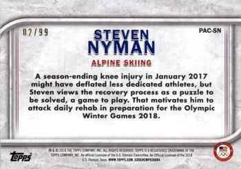 2018 Topps U.S. Olympic & Paralympic Team Hopefuls - For Pride and Country - U.S. Flag #PAC-SN Steven Nyman Back