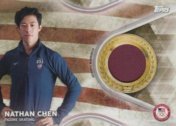 2018 Topps U.S. Olympic & Paralympic Team Hopefuls - Team USA Memorabilia Pieces - Gold Multi-Color Relic #TMC-NC Nathan Chen Front