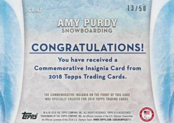 2018 Topps U.S. Olympic & Paralympic Team Hopefuls - ISOC Insignia Commemorative Relics #ICR-AP Amy Purdy Back