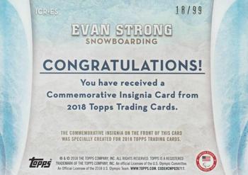 2018 Topps U.S. Olympic & Paralympic Team Hopefuls - ISOC Insignia Commemorative Relics #ICR-ES Evan Strong Back