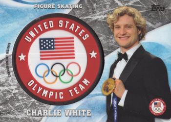 2018 Topps U.S. Olympic & Paralympic Team Hopefuls - ISOC Insignia Commemorative Relics - U.S. Flag Emblem #ICR-CW Charlie White Front