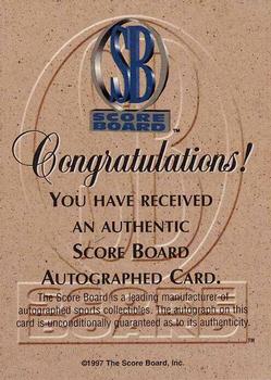 1997-98 Score Board Autographed Collection - Blue Ribbon Autographs #NNO Kobe Bryant Back