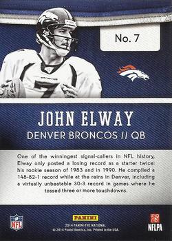 2014 Panini The National Convention - Legends Cracked Ice #7 John Elway Back