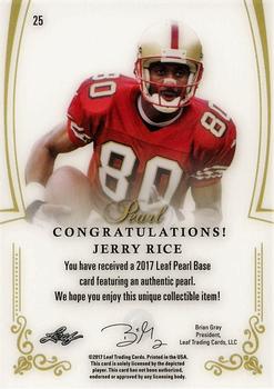 2017 Leaf Pearl #25 Jerry Rice Back