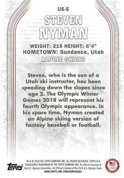 2018 Topps U.S. Olympic & Paralympic Team Hopefuls - Silver #US-5 Steven Nyman Back