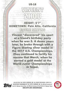 2018 Topps U.S. Olympic & Paralympic Team Hopefuls - Silver #US-18 Vincent Zhou Back