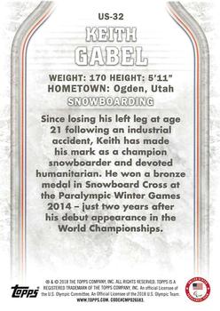 2018 Topps U.S. Olympic & Paralympic Team Hopefuls - Silver #US-32 Keith Gabel Back