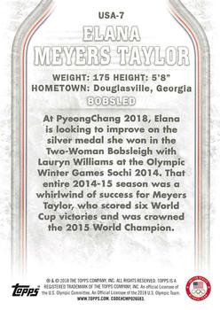 2018 Topps U.S. Olympic & Paralympic Team Hopefuls - Silver #USA-7 Elana Meyers Taylor Back