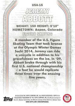 2018 Topps U.S. Olympic & Paralympic Team Hopefuls - Silver #USA-15 Jeremy Abbott Back