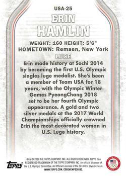 2018 Topps U.S. Olympic & Paralympic Team Hopefuls - Silver #USA-25 Erin Hamlin Back
