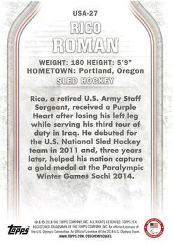 2018 Topps U.S. Olympic & Paralympic Team Hopefuls - Silver #USA-27 Rico Roman Back