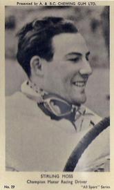 1954-55 A&BC Chewing Gum All Sport Series #29 Stirling Moss Front