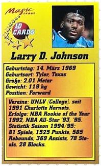 1995 Magic Sport ID Cards (German) #151 Larry Johnson Back