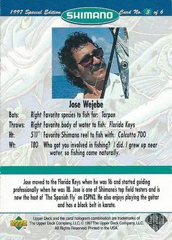 1997 Upper Deck Shimano Fishing #3 Jose Wejebe Back