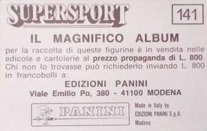1988 Panini Supersport Stickers #141 Michael Jordan Back