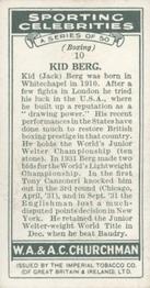 1931 Churchman's Sporting Celebrities #10 Kid Berg Back