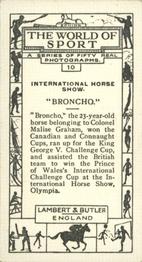 1927 Lambert & Butler The World of Sport #10 Broncho Back