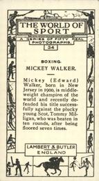 1927 Lambert & Butler The World of Sport #34 Mickey Walker Back