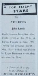 1959 Top Flight Stars #4 John Landy Back